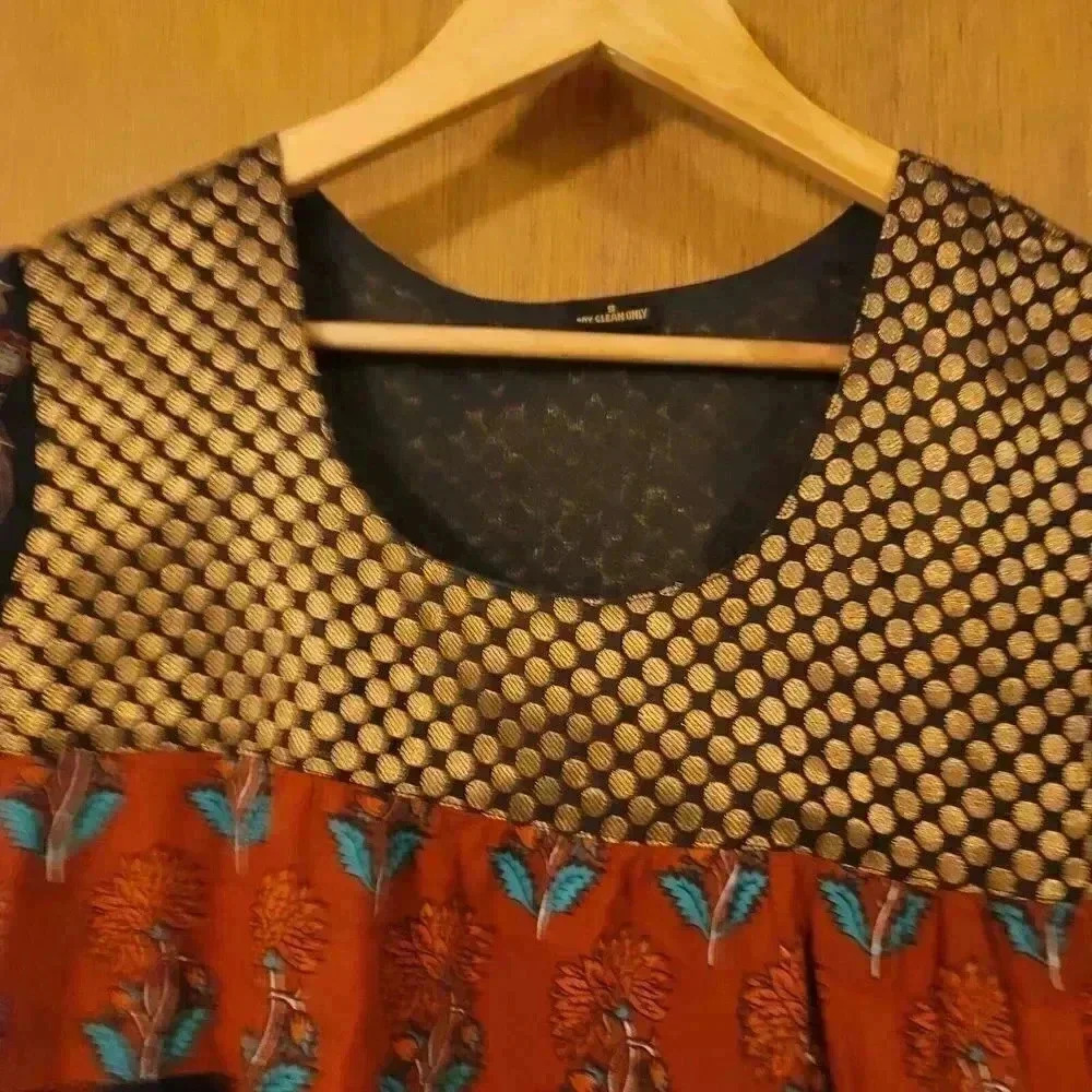 Bohemian Hippie Multi Pattern A Line Dress Size Small - Picture 4 of 13